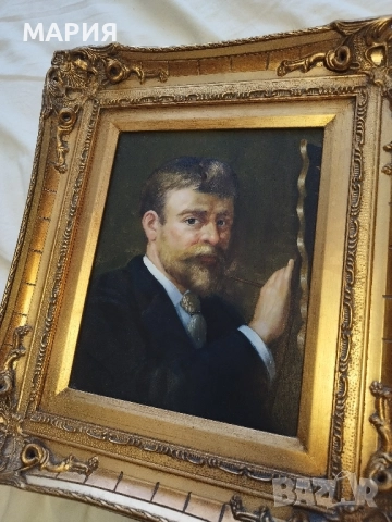 Страхотна картина портрет масло 19век , снимка 3 - Антикварни и старинни предмети - 51445860