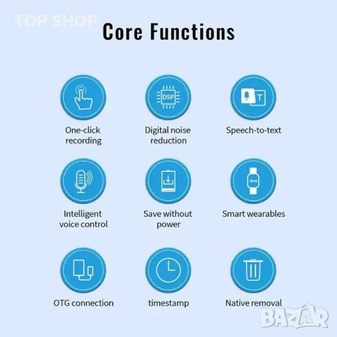 Гледайте Гласов запис, Цифров гласов запис, Времево клеймо, DSP намаляване на шума,, снимка 5 - Друга електроника - 48704356