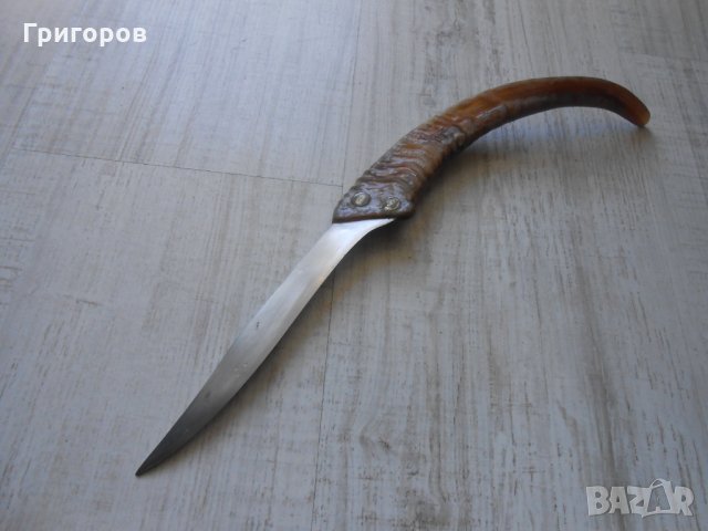 ЛОТ от 2 бр. стари ножове с дръжки от РОГ ! ловен стар нож ножка ножче, снимка 5 - Колекции - 34708600