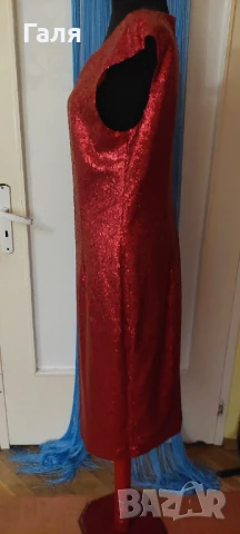 Даска червена рокля с пайети , снимка 4 - Рокли - 51414443