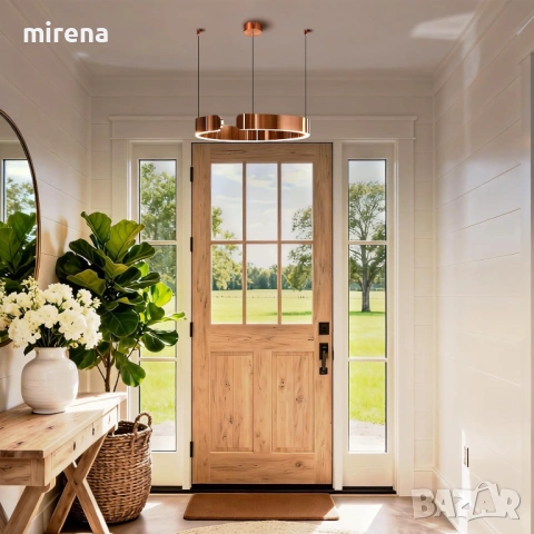 LED ЛЕД модерена висяща полилей кръгъл димируем регулируема височина, снимка 6 - Лампи за таван - 53144425