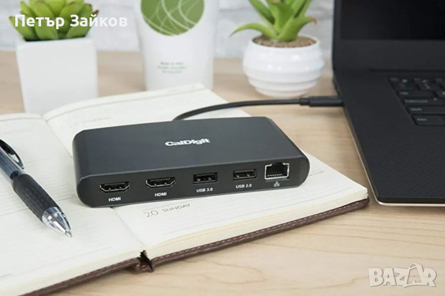алуминиева докинг станция с вграден кабел Thunderbolt 3, снимка 6 - Друга електроника - 40792233