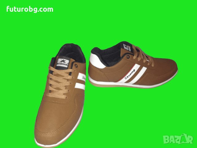 Спортни обувки за мъже в кафяв цвят с бял акцент, снимка 2 - Маратонки - 43267746