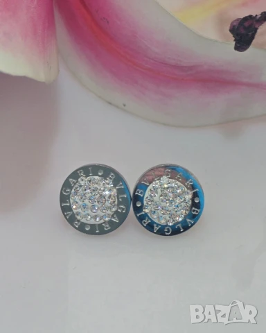 обеци от медицинска стомана в кутия chanel Bvlgari ysl saint laurent , снимка 6 - Обеци - 51147081