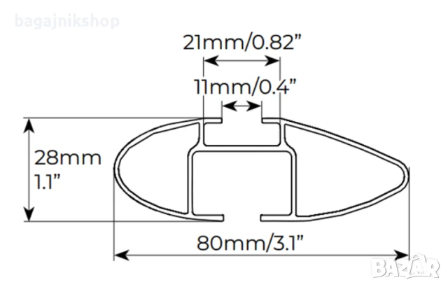 Напречни греди MENABO Fender Black 120 см - Черни, снимка 4 - Аксесоари и консумативи - 51362334
