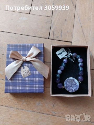 Гривна аметист с ахат