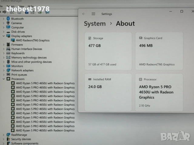 Lenovo T14 Touch`Ryzen 5-4650U/24GB DDR4/512GB NVMe/FHD IPS/Бат 12ч, снимка 10 - Лаптопи за работа - 51269632