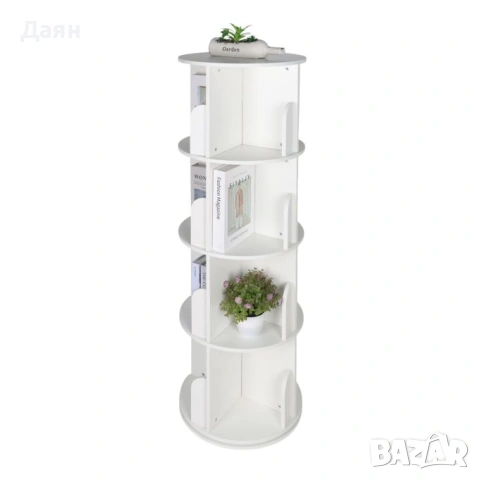Въртяща се библиотека Relaxdays, 16 отделения, 4 етажна , снимка 3 - Етажерки - 53139756