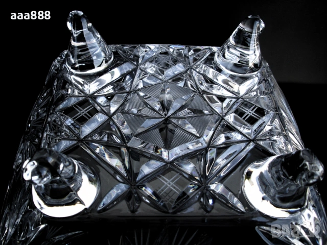 Фруктиера чешки кристал Бохемия, снимка 5 - Чинии - 53193694