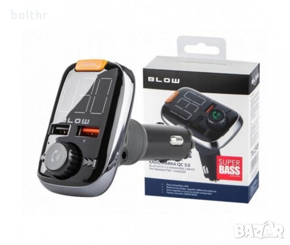 Автомобилен FM Трансмитер С USB Зарядно За GSM Blow , Bluetooth, Quick Charge 3.0, снимка 3 - MP3 и MP4 плеъри - 32504157