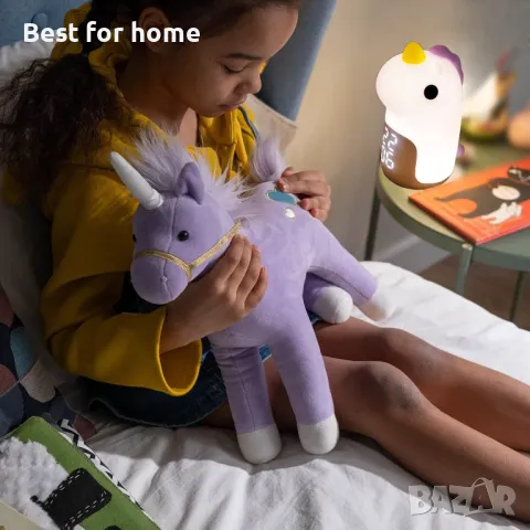  LED детска нощна лампа с будилник, еднорог Annmore, снимка 3 - Настолни лампи - 50141999