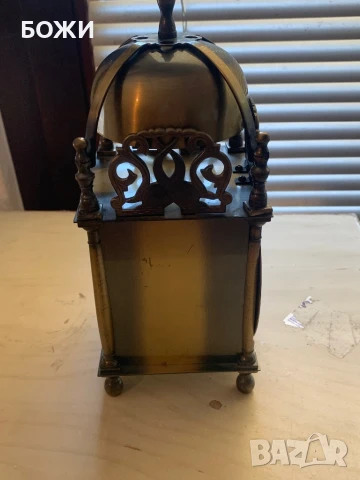 Английски настолен часовник тип Lantern – колекционерска рядкост, снимка 3 - Антикварни и старинни предмети - 50836182