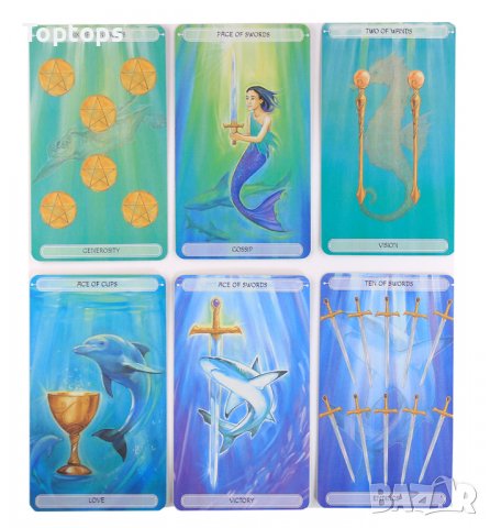 Разкошни таро карти с русалки: Mermaid Tarot и Oceanic Tarot, снимка 12 - Карти за игра - 34173963