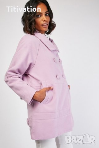 Бледо лилаво палто, снимка 2 - Палта, манта - 27023153