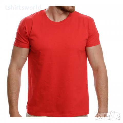 Нова мъжка изчистена тениска в червен цвят