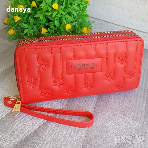 2920 Дамско кожено портмоне с два ципа Forever Young, снимка 2 - Портфейли, портмонета - 37069329