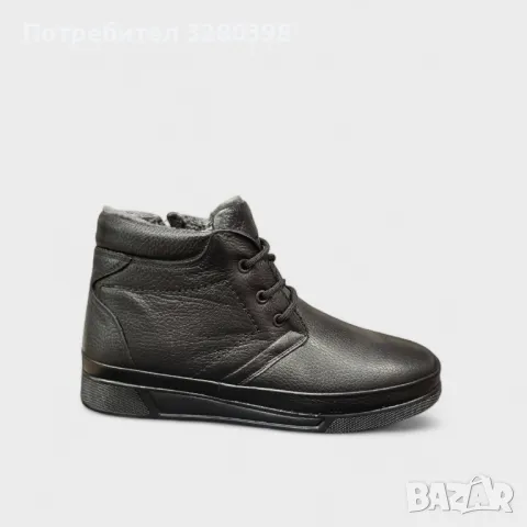Топли мъжки боти от естествена кожа. 