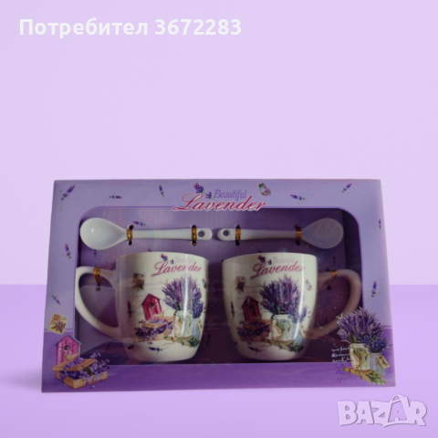 Комплект за двама с 2 порцеланови чаши и 2 лъжички, за изискано изживяване на вкуса, снимка 2 - Други - 44935270
