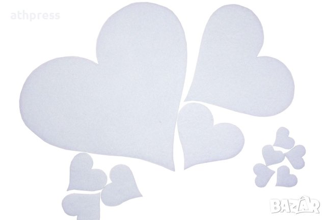 Фигурки от филц 1 мм и 2 мм Сърце, различни размери и цветове, снимка 3 - Други - 43058941