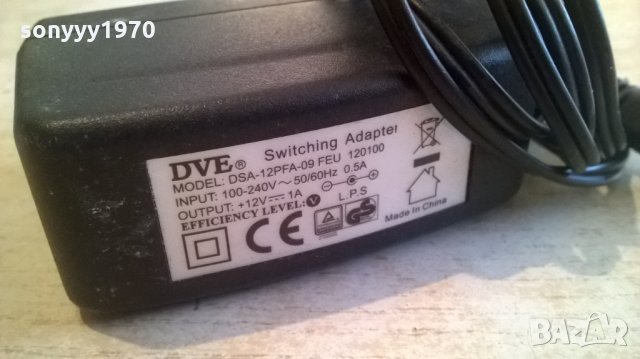 DVE DSA-12V/1A-ADAPTER 220-12V-ВНОС ХОЛАНДИЯ, снимка 2 - Кабели и адаптери - 27707452