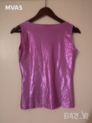 Нов - 50% блестящ парти топ H&M S-M размер розов, снимка 2 - Корсети, бюстиета, топове - 36906240