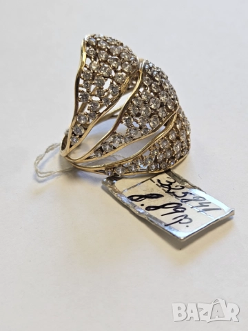 Страхотен женски пръстен 585/14к 8.89гр, снимка 7 - Пръстени - 51531789