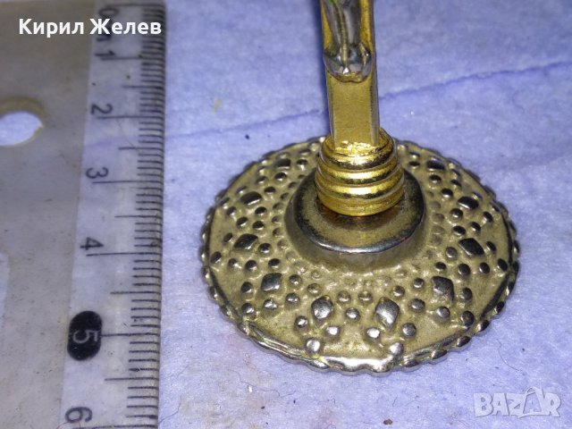 Стара ПОЗЛАТЕНО НАСТОЛНО РАЗПЯТИЕ КРЪСТ Много КРАСИВ МЕТАЛЕН 41358, снимка 3 - Колекции - 43738679