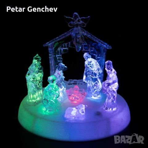 Коледна LED осветена акрилна скулптура на Рождество Христово, снимка 2 - Декорация за дома - 52392502