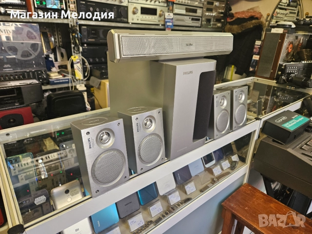 Тонколони 5+1 за домашно кино и музика Philips Бас каса, център и 4 колони. В отлично техническо и в, снимка 3 - Тонколони - 48449801