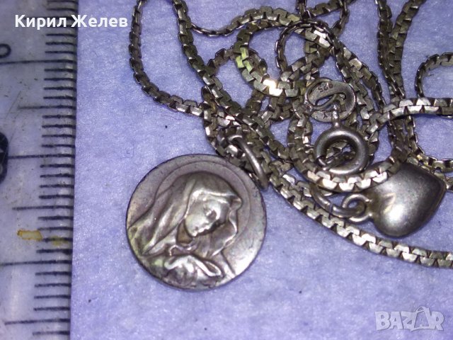 РИМОКАТОЛИЧЕСКА СРЕБЪРНА - WF ИКОНКА и СРЕБЪРНО СЪРЧИЦЕ със СРЕБЪРНА ВЕРИЖКА СРЕБРО 925 ПРОБА 40320, снимка 15 - Колиета, медальони, синджири - 43224550