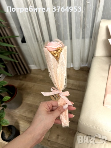 Роза от натурален соев восък подарък осми март, снимка 3 - Подаръци за жени - 53531756