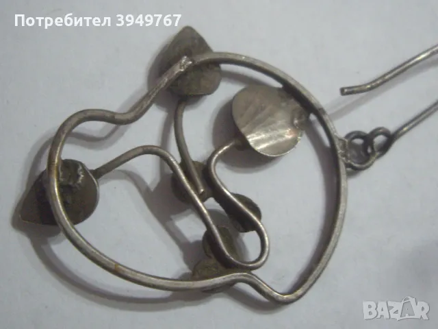 Стара сребърна обица., снимка 3 - Обеци - 49623416