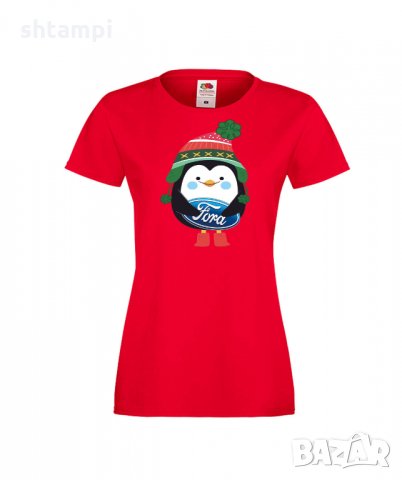 Дамска тениска FORD CHRISTMAS PENGUIN, снимка 1 - Тениски - 32838911