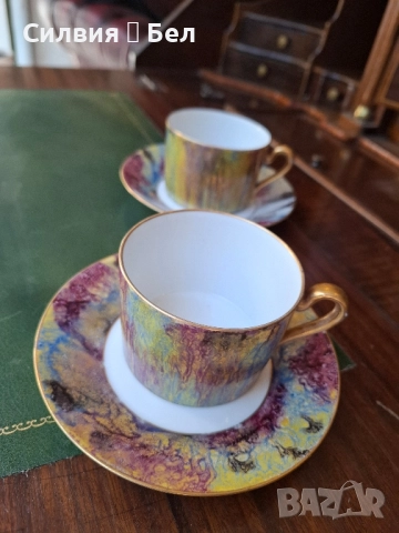 Винтидж комплект от две порцеланови чаши и чинийки "Limoges Paris", снимка 9 - Други стоки за дома - 51796143