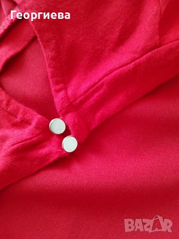 Червена блуза с копчeта, снимка 8 - Туники - 37967277