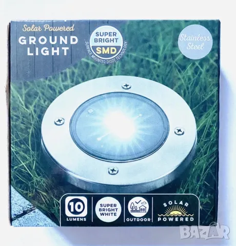 Соларна Градинска Лампа от Неръждаема Стомана 10 Lumens, снимка 6 - Градинска техника - 49377318