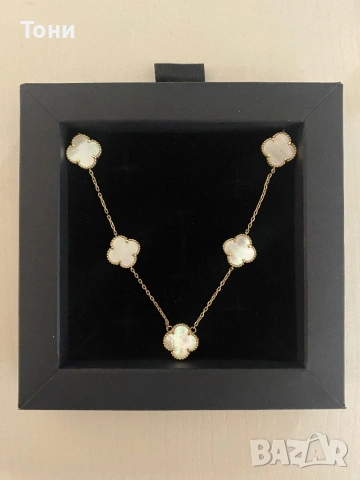 Златно колие по модел на Van Cleef 14 карата злато , снимка 5 - Колиета, медальони, синджири - 53295977