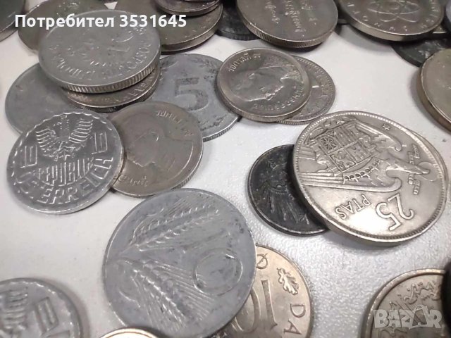 100бр световни монети от бял метал, снимка 2 - Нумизматика и бонистика - 43204603