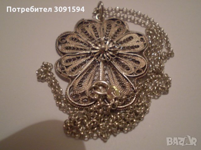  стар сребърен медальон - филигран със нов синджир, снимка 12 - Антикварни и старинни предмети - 35298350