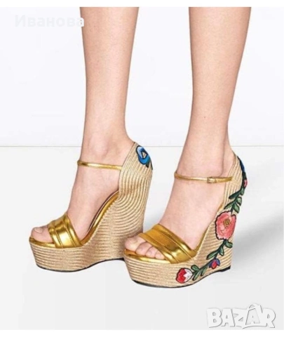 Оригинални дамски сандали GUCCI, снимка 6 - Сандали - 53063278