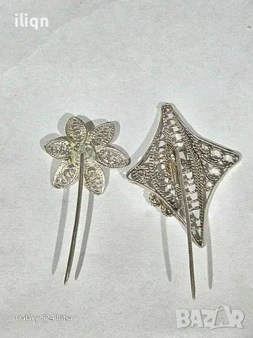 2 Броя Сребърни брошки. Цена 22,99лв. Разгледайте и останалите ми обяви., снимка 4 - Колиета, медальони, синджири - 49935944