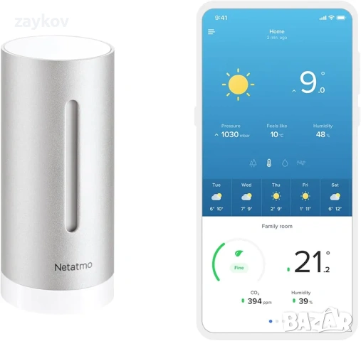 Netatmo Допълнителен вътрешен модул за метеорологична станция, снимка 2 - Друга електроника - 53135695