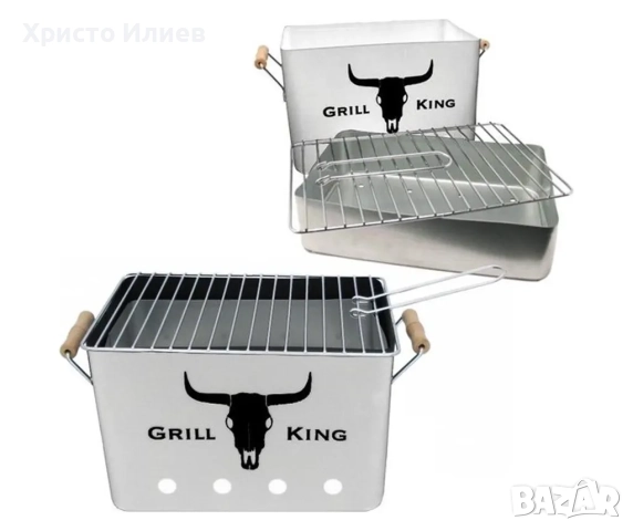 Барбекю с дървени дръжки скара BBQ, снимка 2 - Барбекюта - 51902786