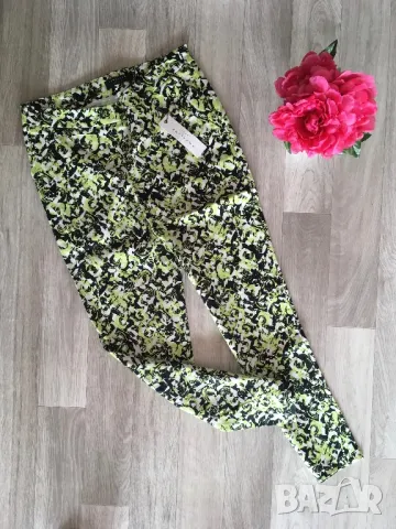 Разпродажба на дамски панталони, панталон цвят лайм/черно/бяло, памук, пролетни/летни стилни, снимка 6 - Панталони - 50220706