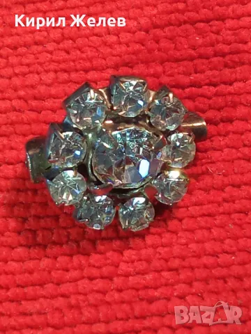 СТАРА СКЪПОЦЕННА ФЛОРАЛНА СРЕБРИСТА БРОШКА с ФАСЕТИРАНИ БОХЕМСКИ КРИСТАЛИ и ЦИРКОНИ 11846, снимка 8 - Антикварни и старинни предмети - 35642296