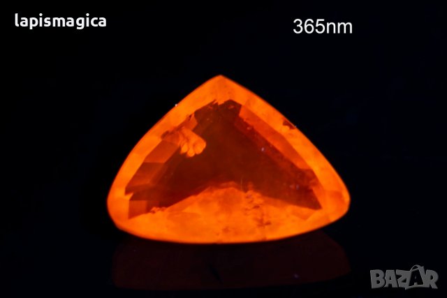 Оранжев сапфир 0.47ct нагряван трилион шлифовка, снимка 2 - Други - 43454159