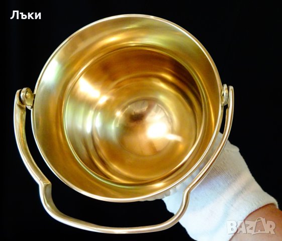 Релефен бронзов съд за лед,ледарка,менче. , снимка 4 - Антикварни и старинни предмети - 32966199