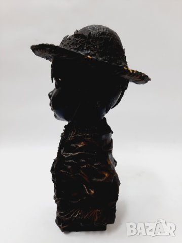 Стара голяма статуетка, черно дете(4.4), снимка 4 - Антикварни и старинни предмети - 43550792