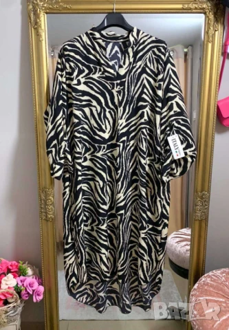 ⭐️Дамска рокля в черно-бял принт  
