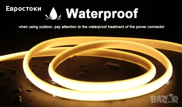 Водоустойчива COB LED лента без самозалепваща се лента, гъвкава,  LED лампа  за вътрешна домашна 